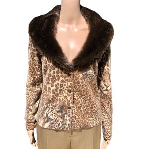 Barami leopard cardigan with fur Sz m